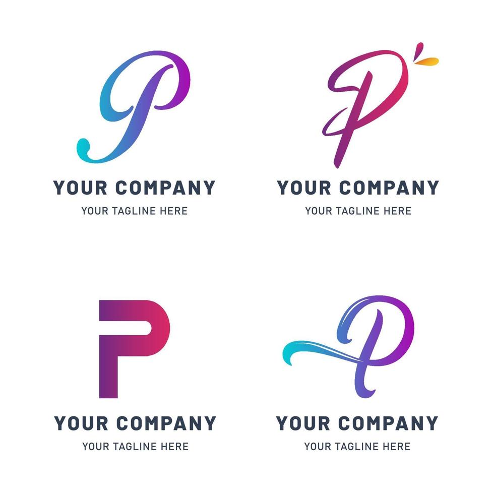 coleção de modelos de logotipo p vetor