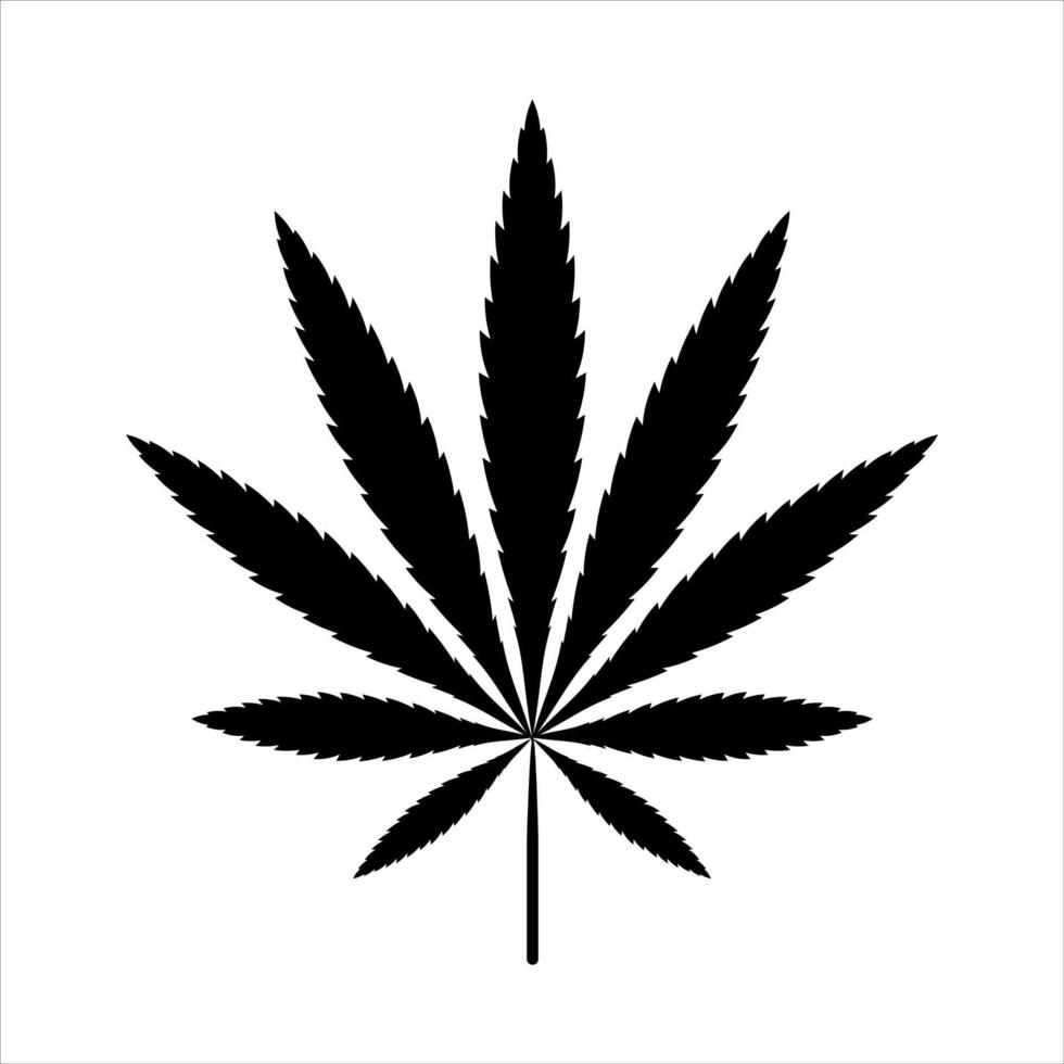 silhueta de folha de cannabis de vetor simples