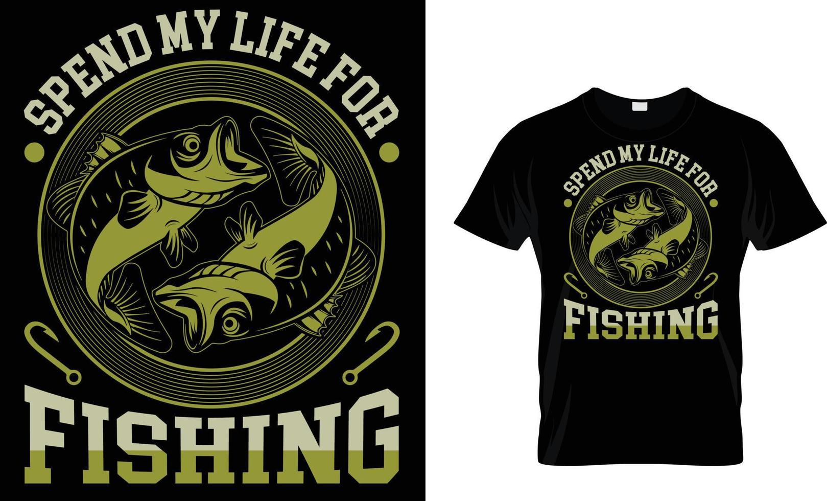 pescaria, tipografia, vetor camiseta Projeto