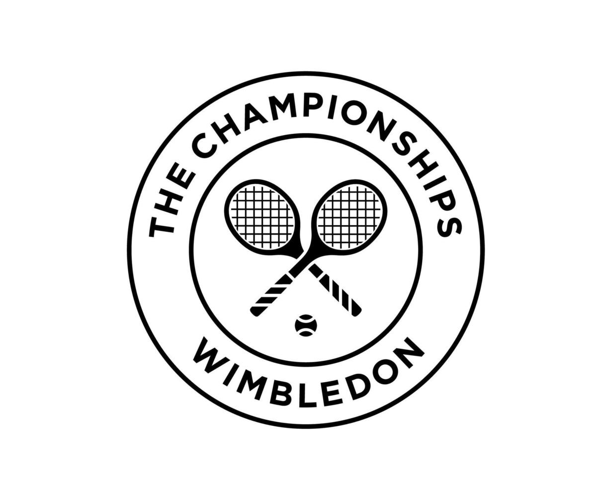 Wimbledon a campeonatos símbolo Preto logotipo torneio aberto tênis Projeto vetor abstrato ilustração