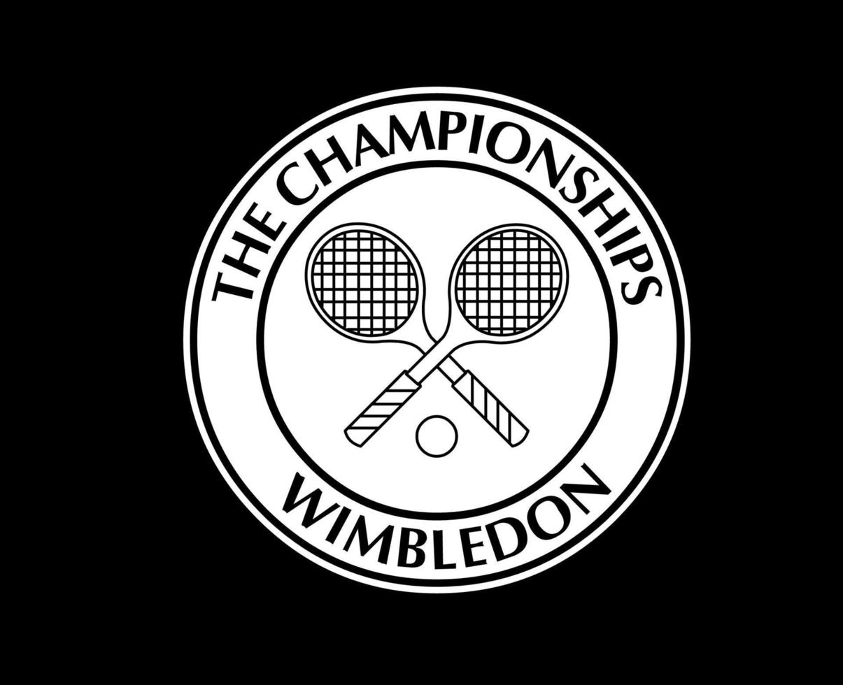 Wimbledon a campeonatos branco símbolo logotipo torneio aberto tênis Projeto vetor abstrato ilustração com Preto fundo