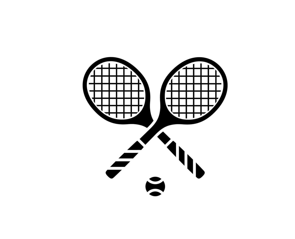 raquete símbolo logotipo Preto torneio aberto tênis Projeto vetor abstrato ilustração