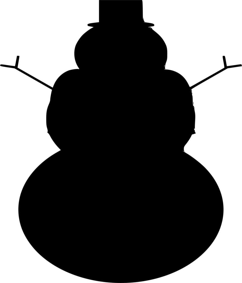 vetor silhueta do boneco de neve em branco fundo