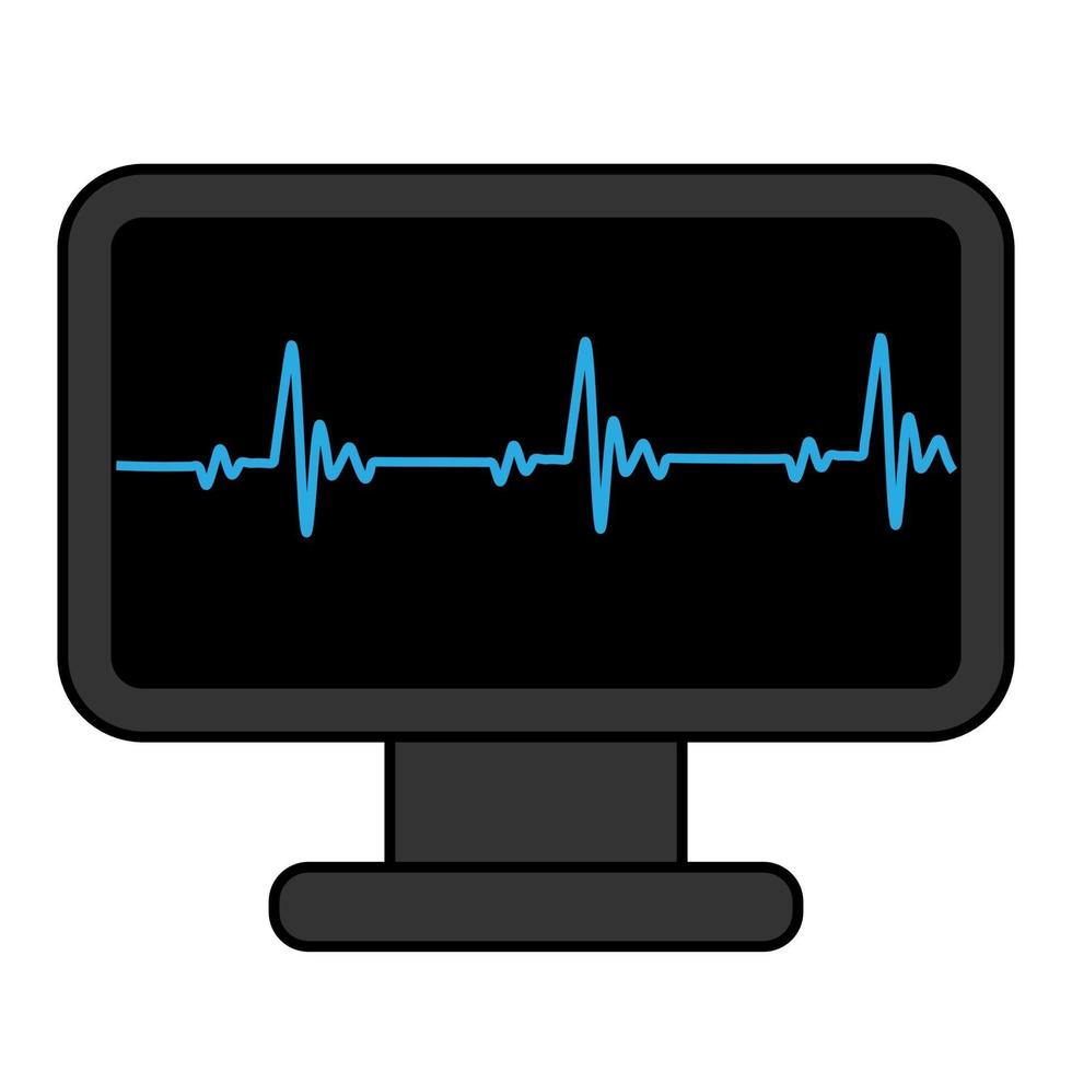 cardiograma. ícone de batida de coração. linha de batimento cardíaco. eletrocardiograma no monitor vetor