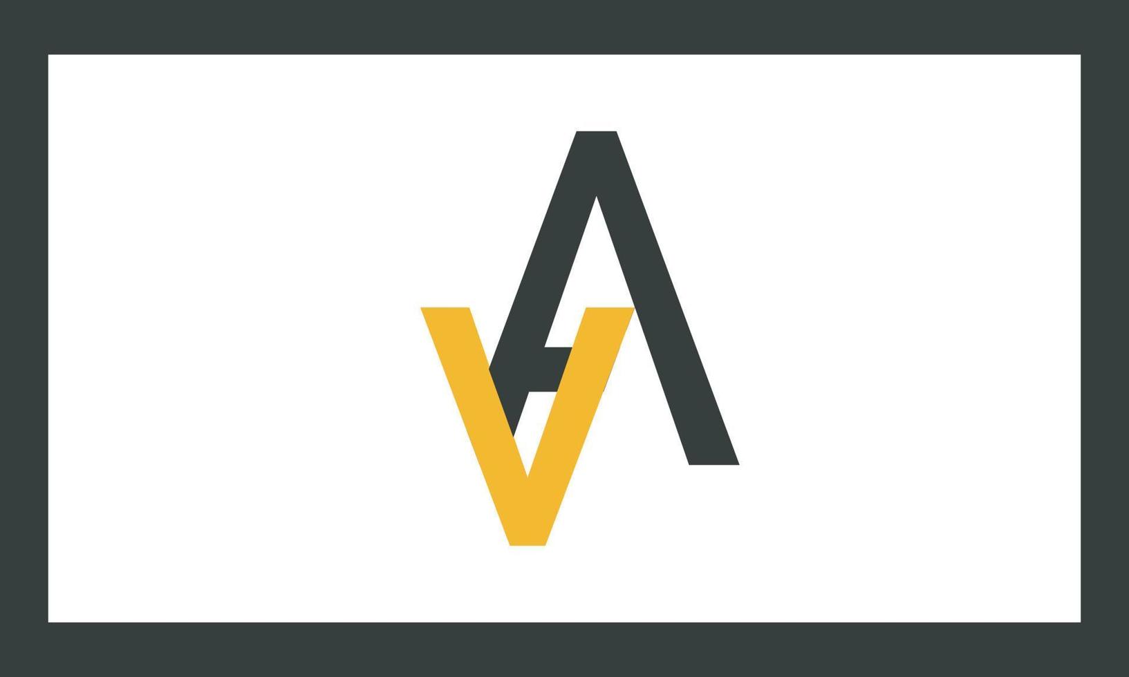 letras do alfabeto iniciais monograma logotipo va, av, v e a vetor