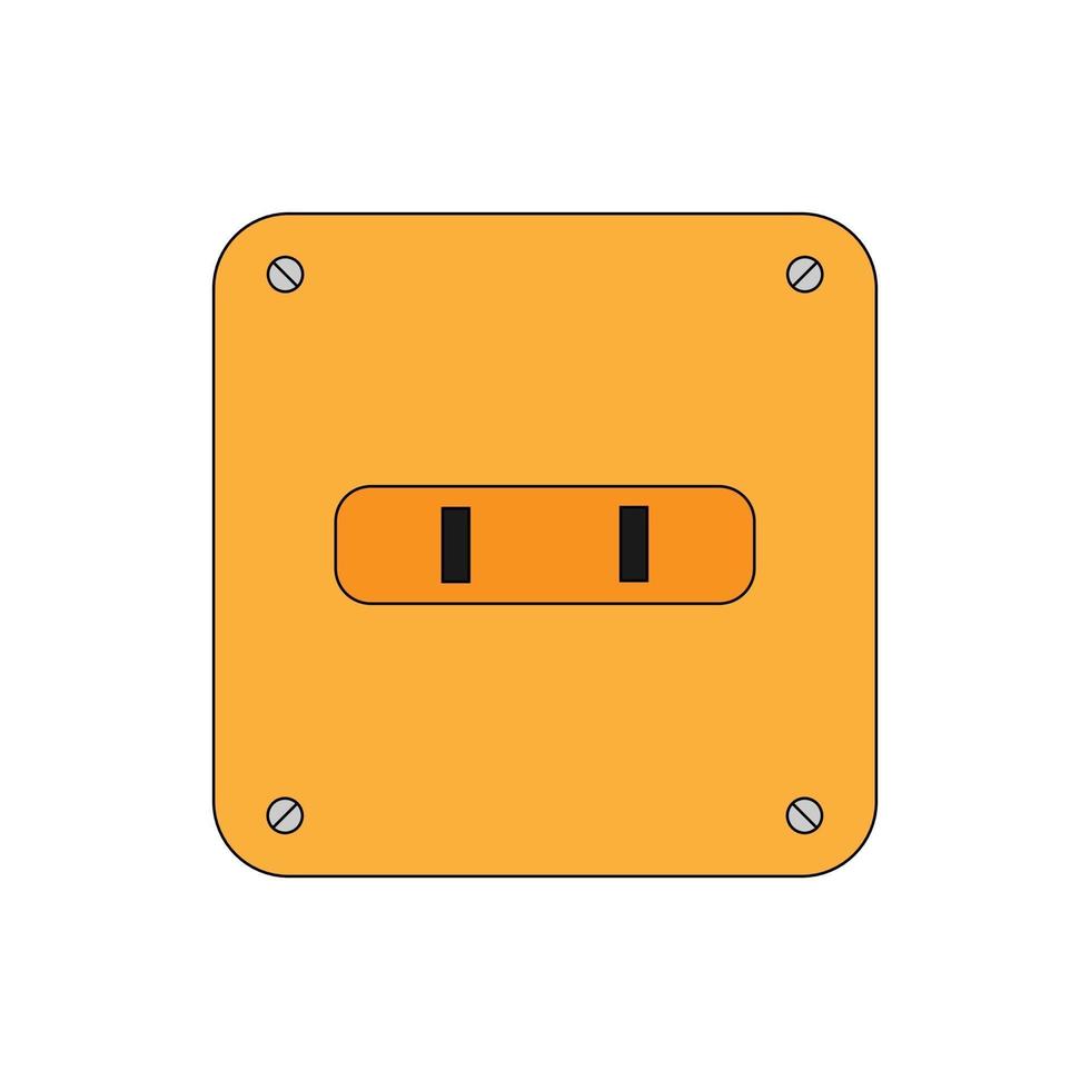 ilustração simples do ícone de plugue de tomada isolado no fundo vetor