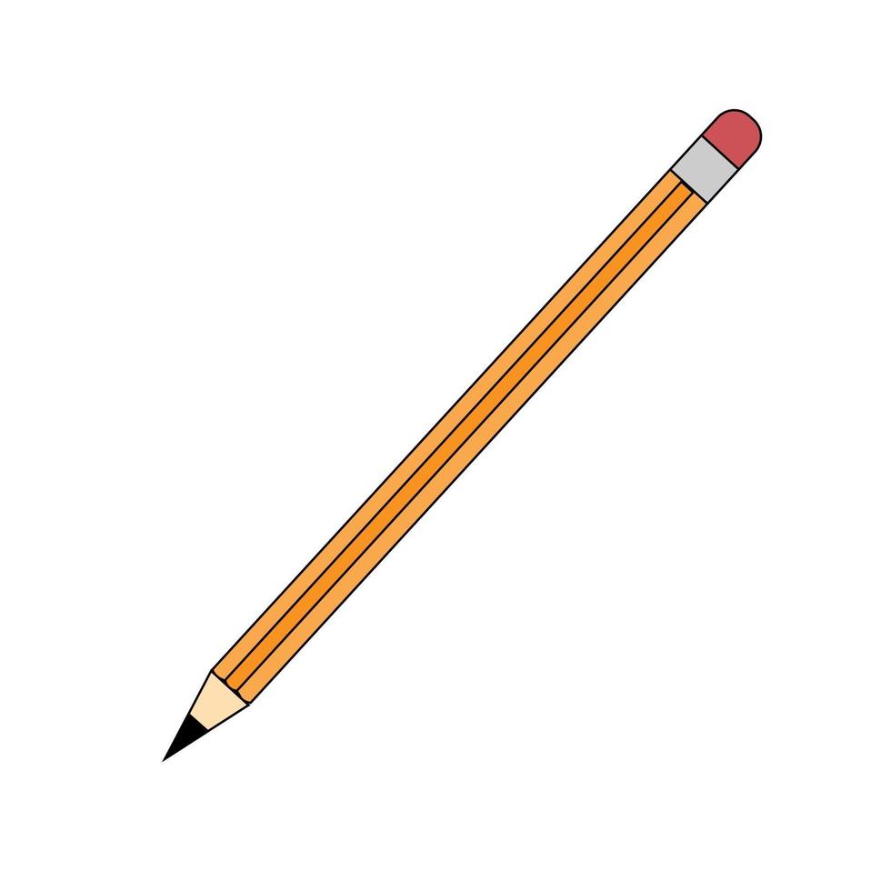 ilustração simples do ícone de lápis, conceito de ferramentas de trabalho vetor