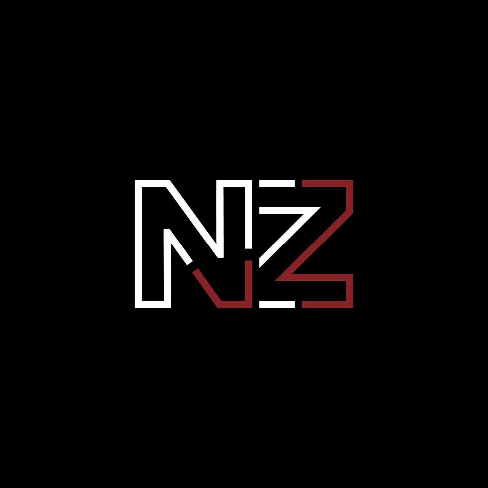 abstrato carta nz logotipo Projeto com linha conexão para tecnologia e digital o negócio empresa. vetor