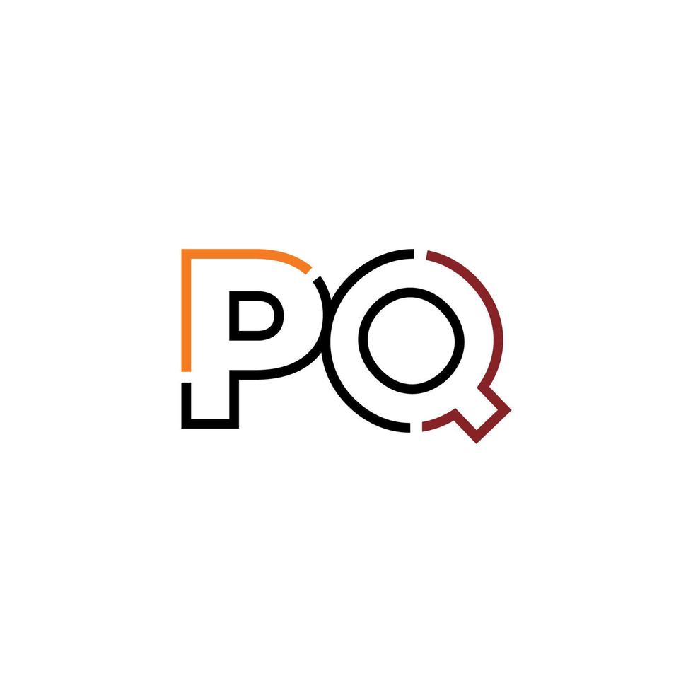 abstrato carta pq logotipo Projeto com linha conexão para tecnologia e digital o negócio empresa. vetor