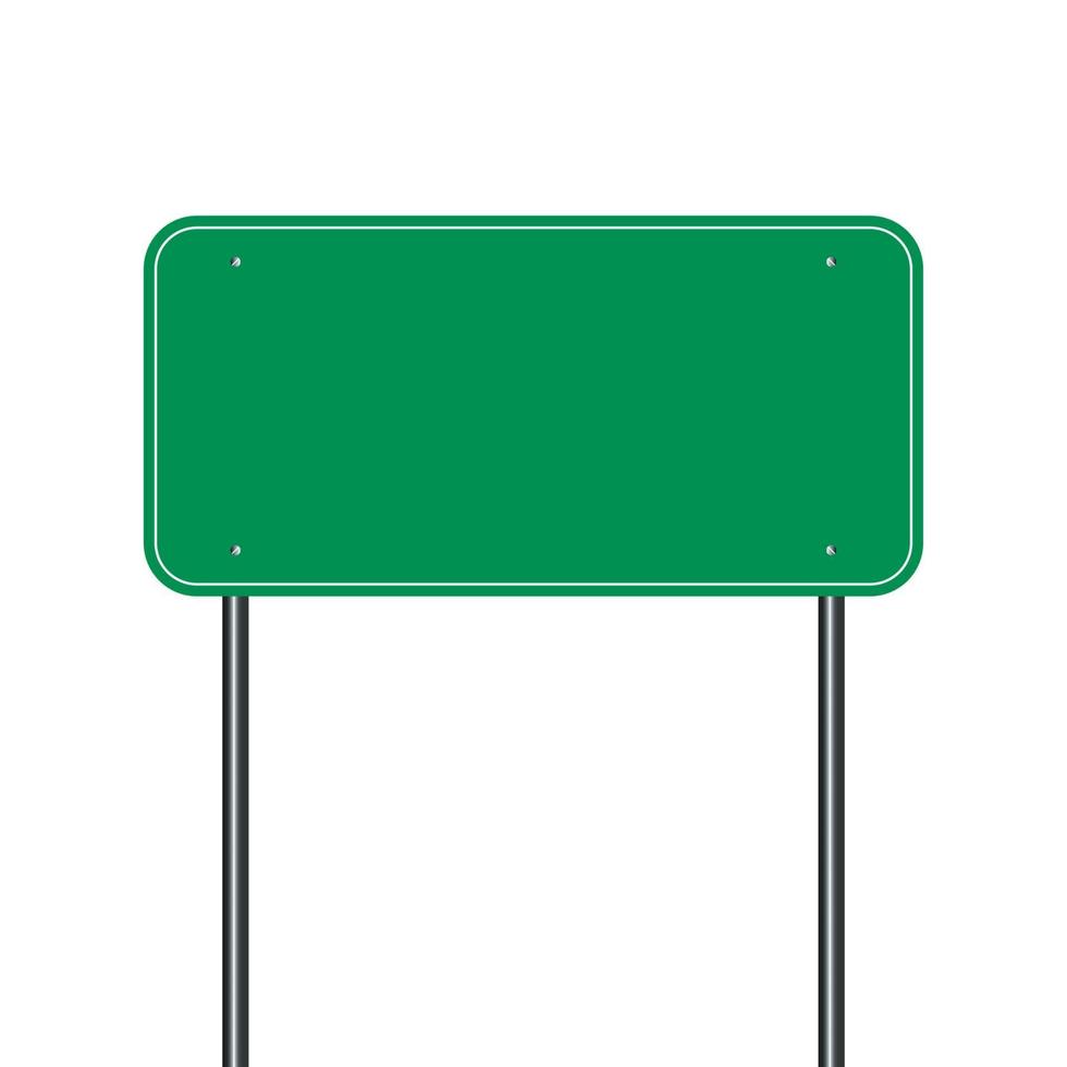 sinal de estrada verde, placa de sinalização preta em fundo branco. Ilustração em vetor