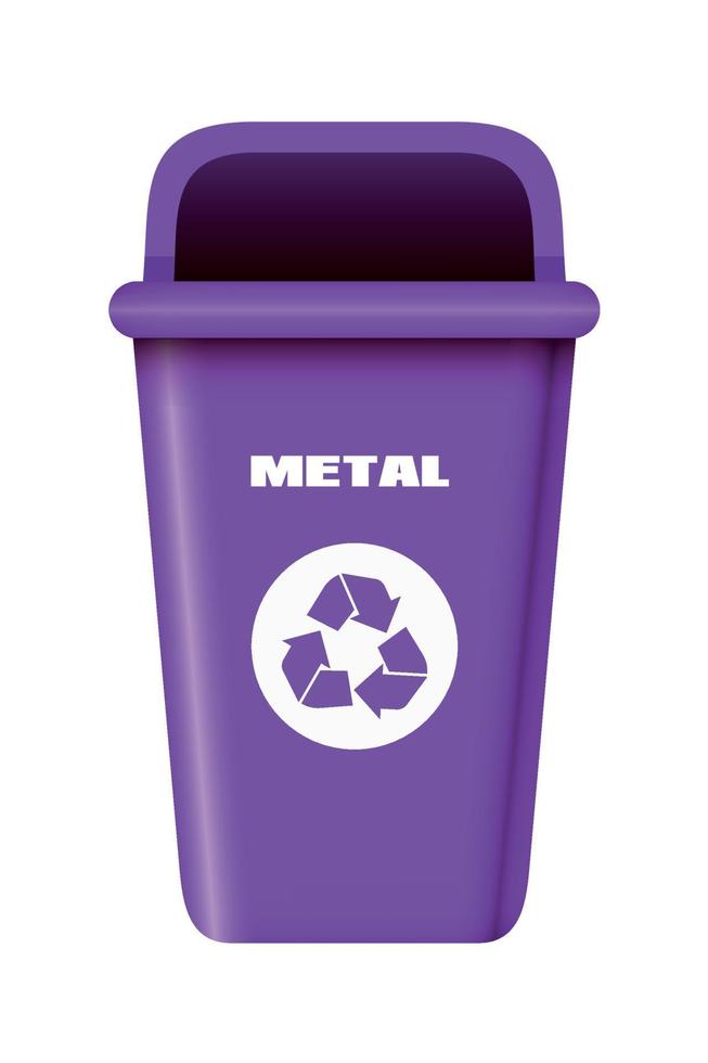 lilás vetor deposito de lixo para metal
