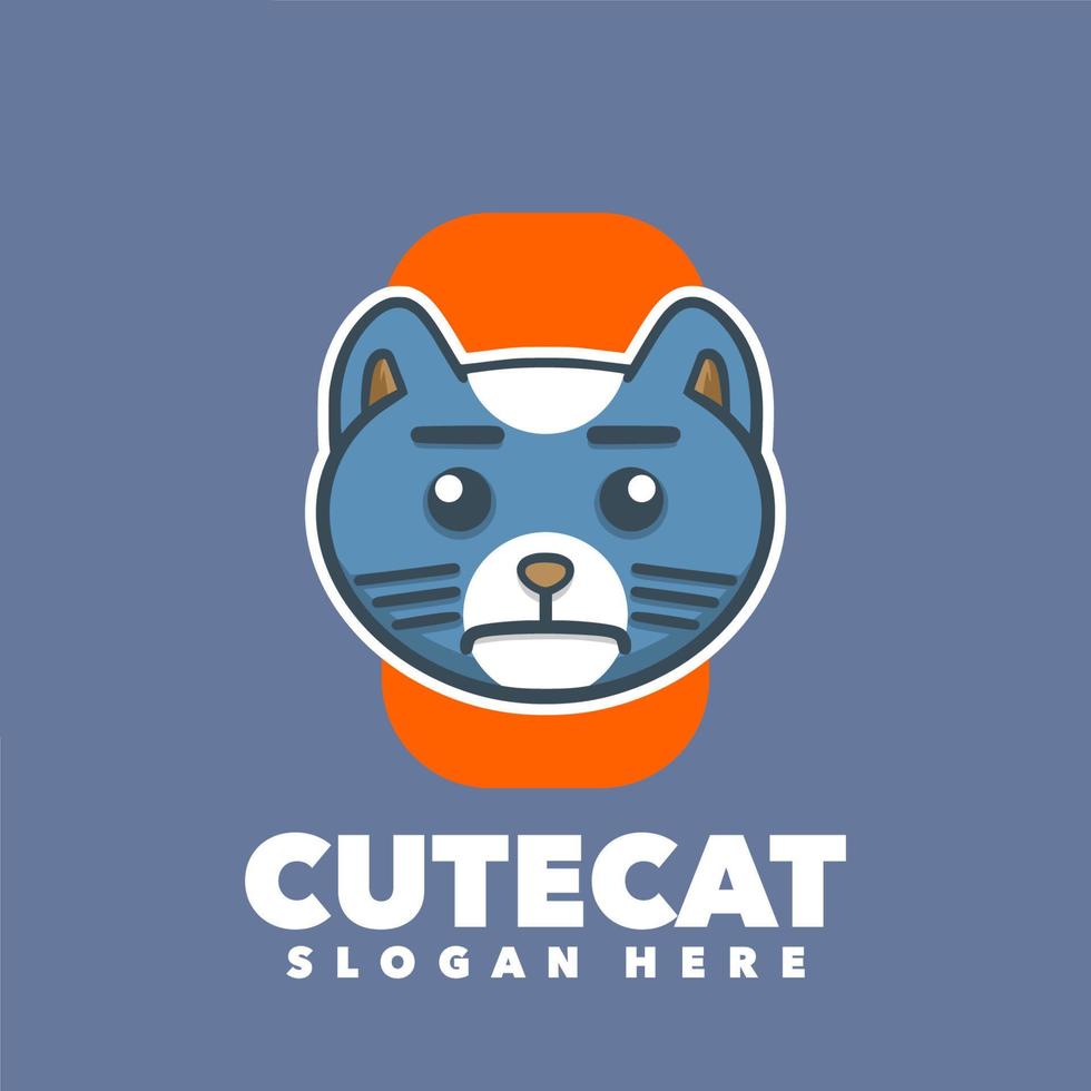 logotipo de cabeça de gato vetor
