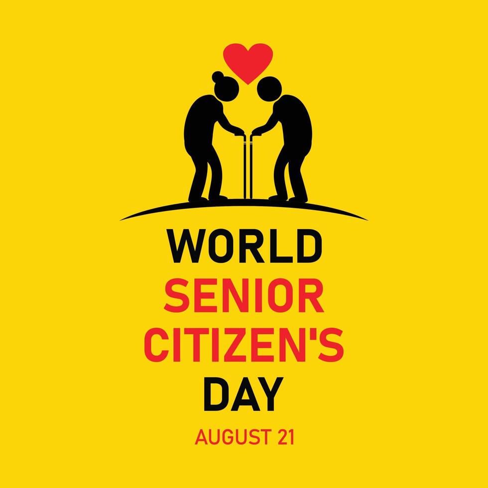 mundo Senior cidadão dia observado cada ano em agosto 21 mundialmente, moderno fundo vetor ilustração