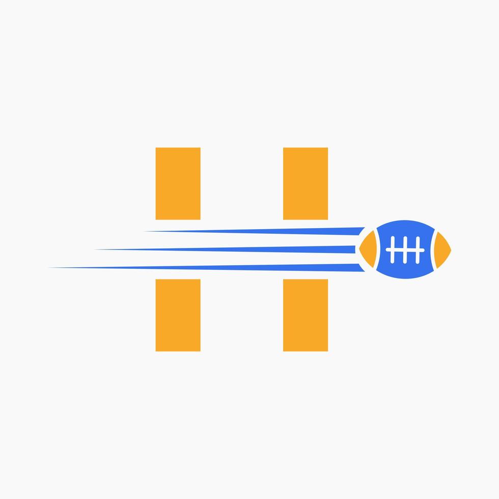 carta h rúgbi, futebol logotipo combinar com rúgbi bola ícone para americano futebol clube símbolo vetor
