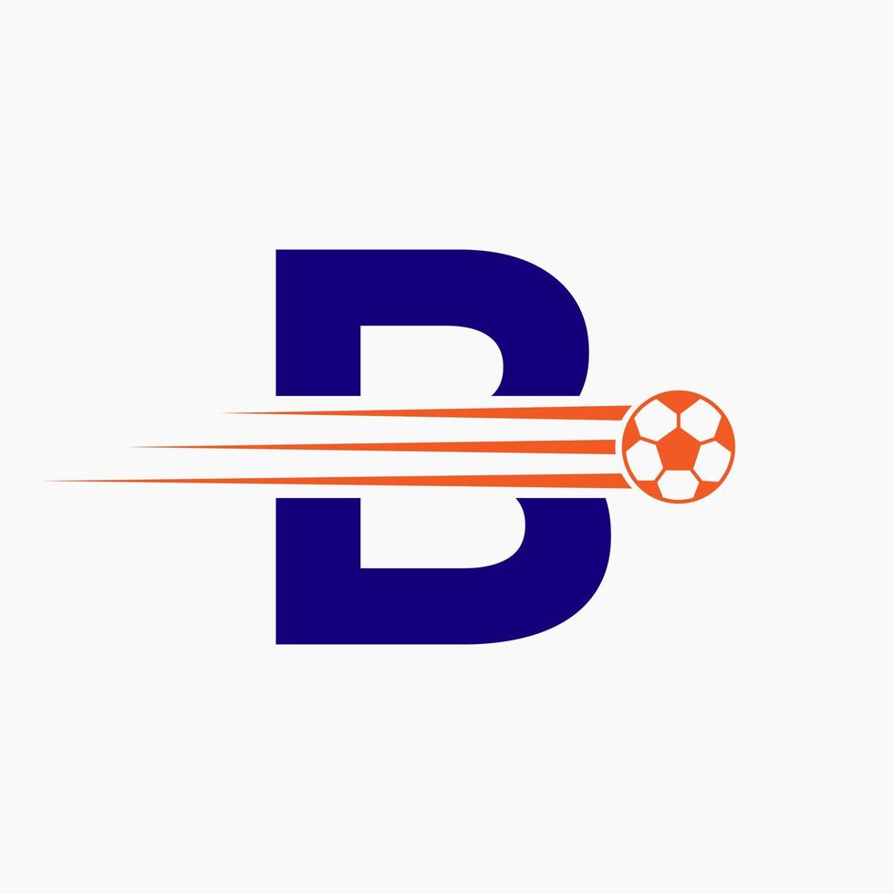 inicial carta b futebol futebol logotipo. futebol clube símbolo vetor