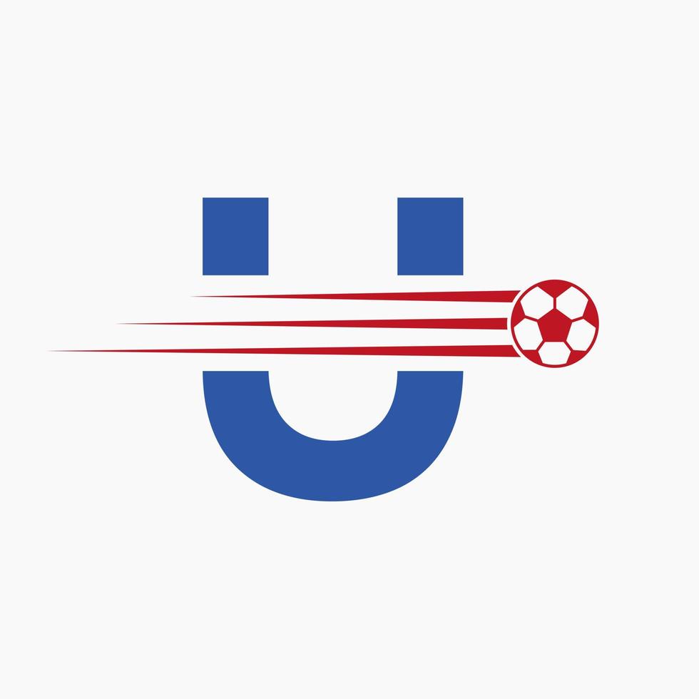 inicial carta você futebol futebol logotipo. futebol clube símbolo vetor