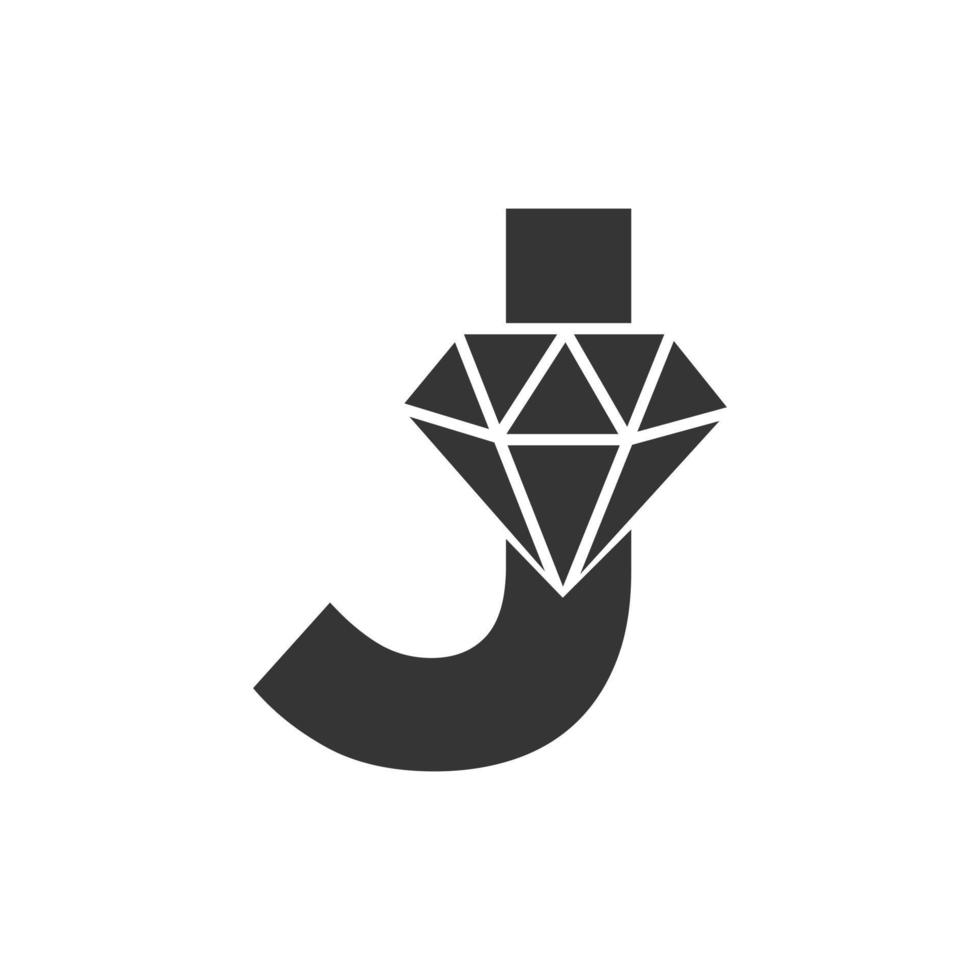 carta j diamante logotipo Projeto. joalheria logotipo com diamante ícone vetor modelo