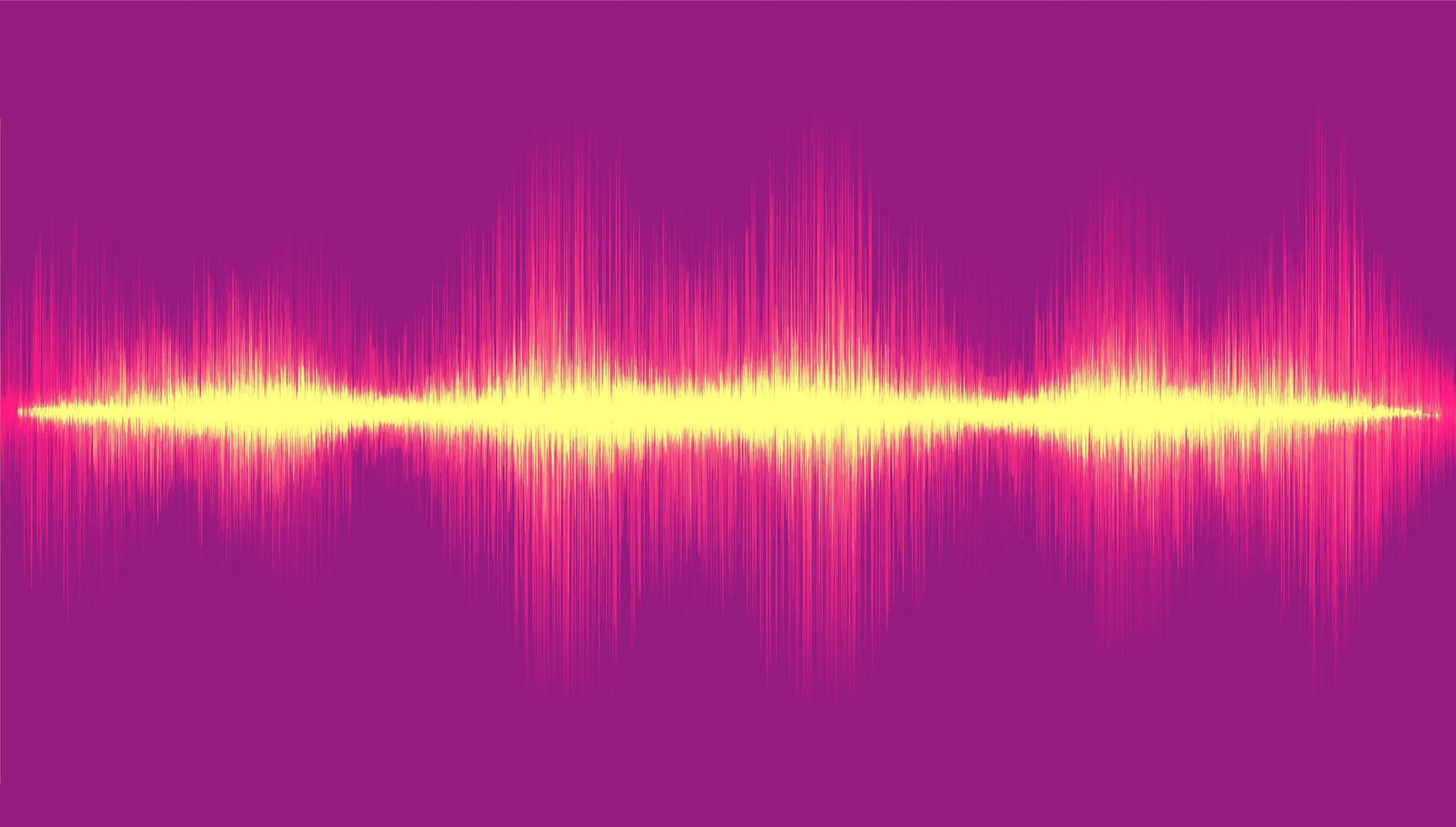 luz onda sonora digital em fundo violeta, conceito de onda de tecnologia, design para estúdio de música e ciência, ilustração vetorial. vetor