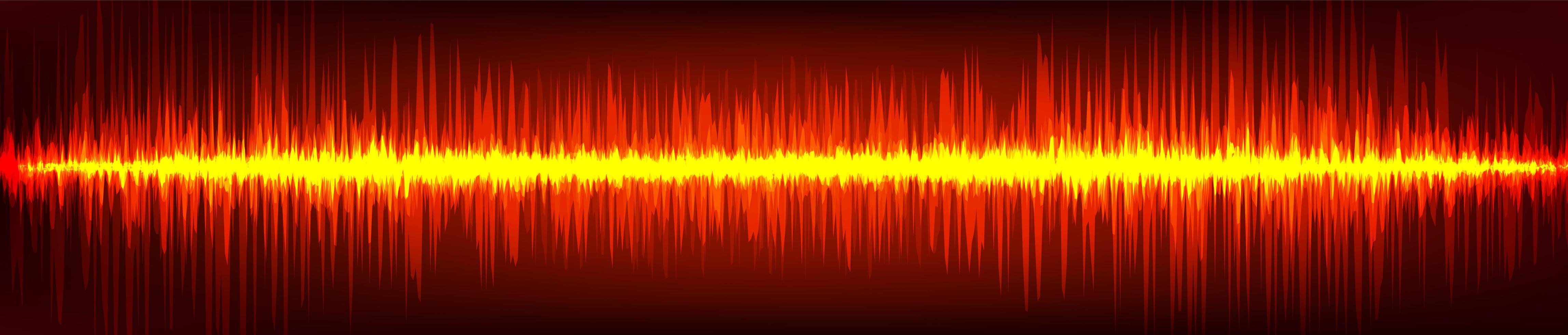 onda sonora digital de chama vermelha em fundo marrom, conceito de onda de tecnologia, design para estúdio de música e ciência, ilustração vetorial. vetor