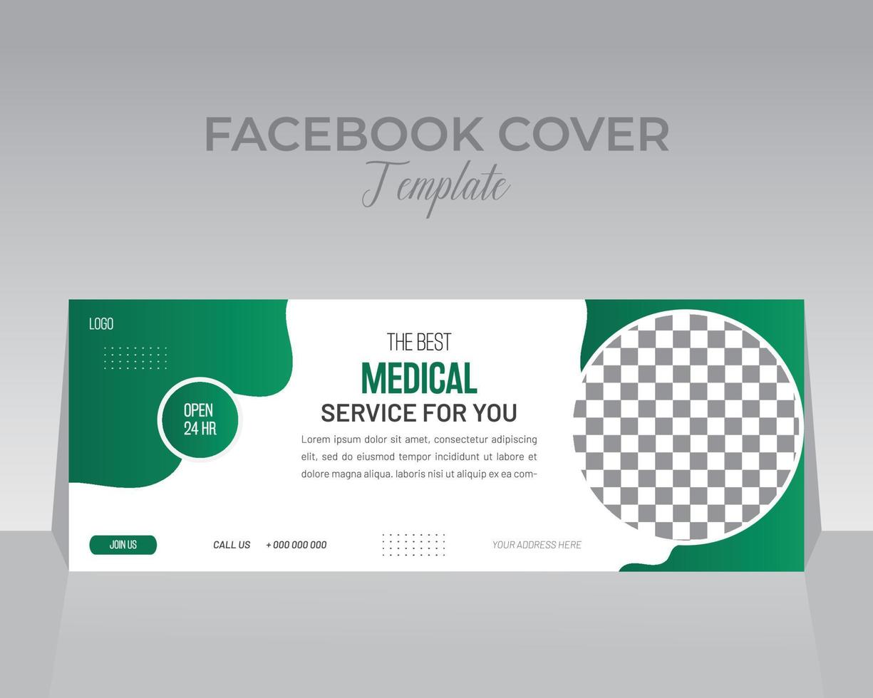 médico ou cuidados de saúde Facebook cobrir modelo Projeto vetor