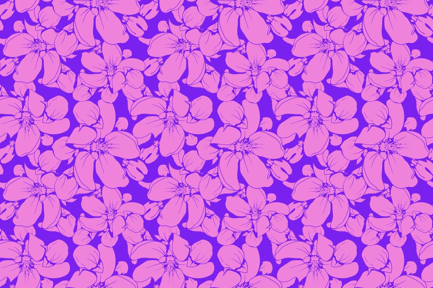 de fundo vector sem costura padrão floral. folhagem e design de papel de parede de flores da natureza.