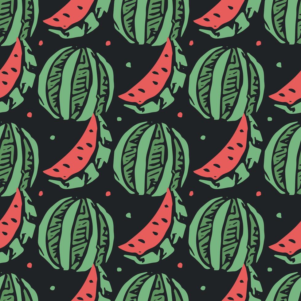padrão de melancia sem costura. ilustração vetorial doodle com melancia. padrão com melancia vetor