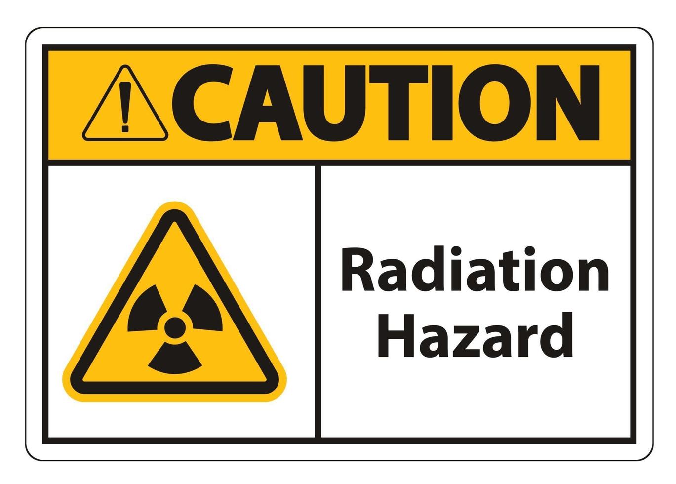 sinal de símbolo de perigo de radiação isolado em fundo branco, ilustração vetorial vetor