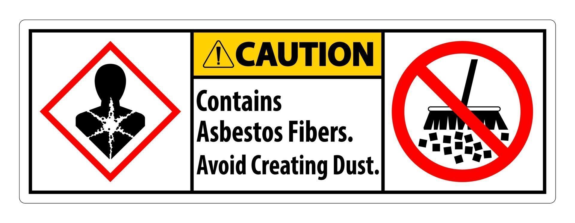etiqueta de cuidado contém fibras de amianto, evite a criação de poeira vetor