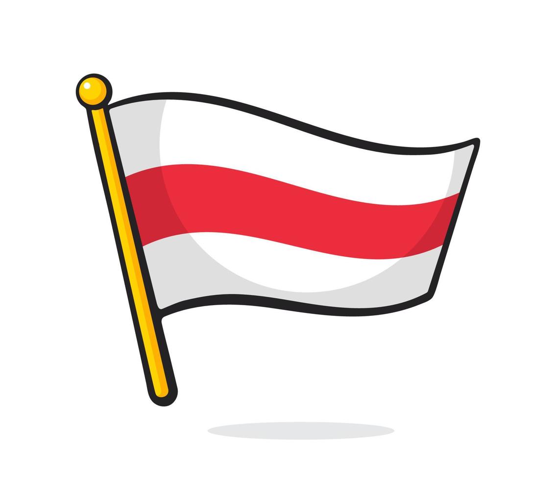 desenho animado ilustração do Novo bandeira do bielorrússia em mastro de bandeira vetor
