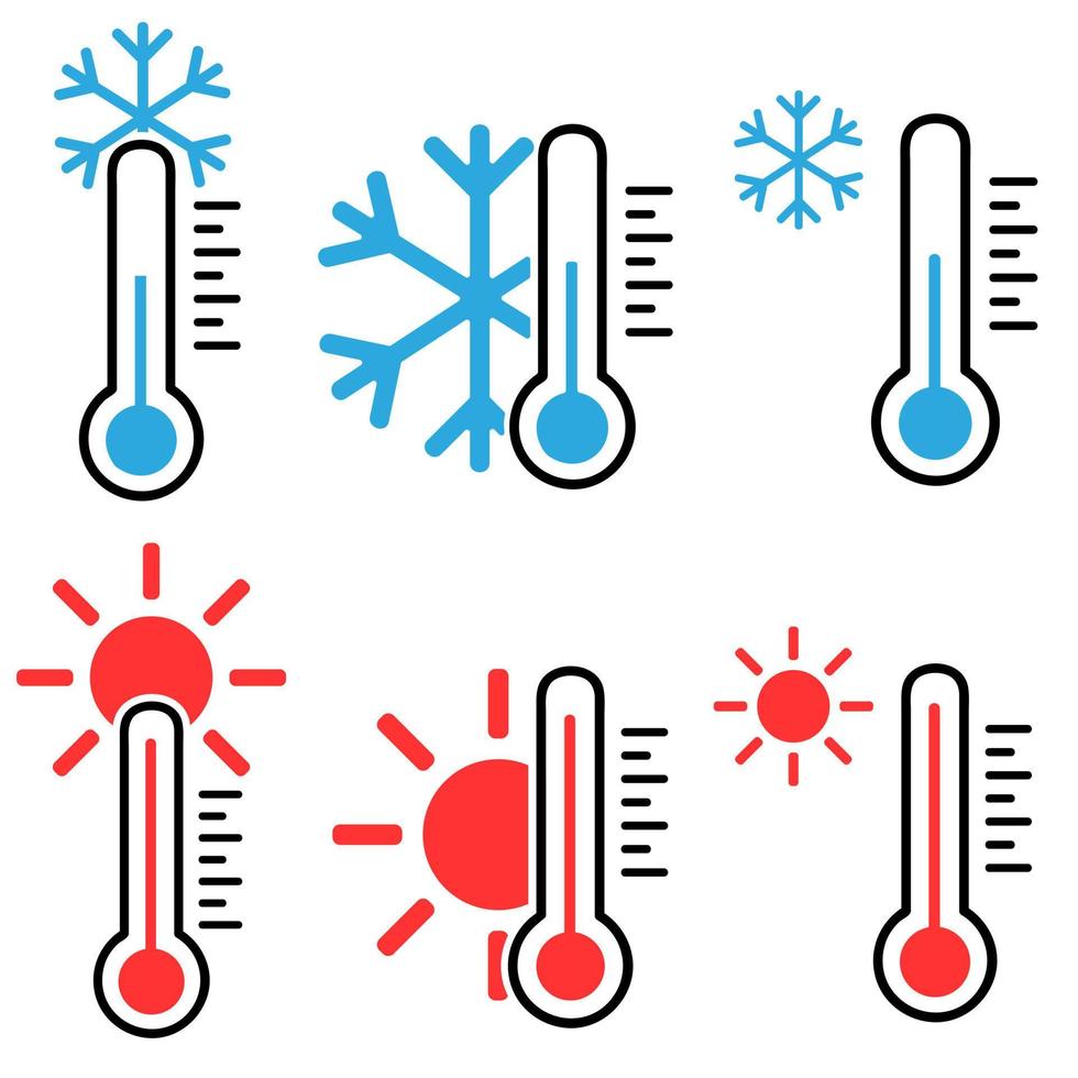 frio e quente ícone vetor. temperatura ilustração placa. termômetro símbolo. calor logotipo. vetor