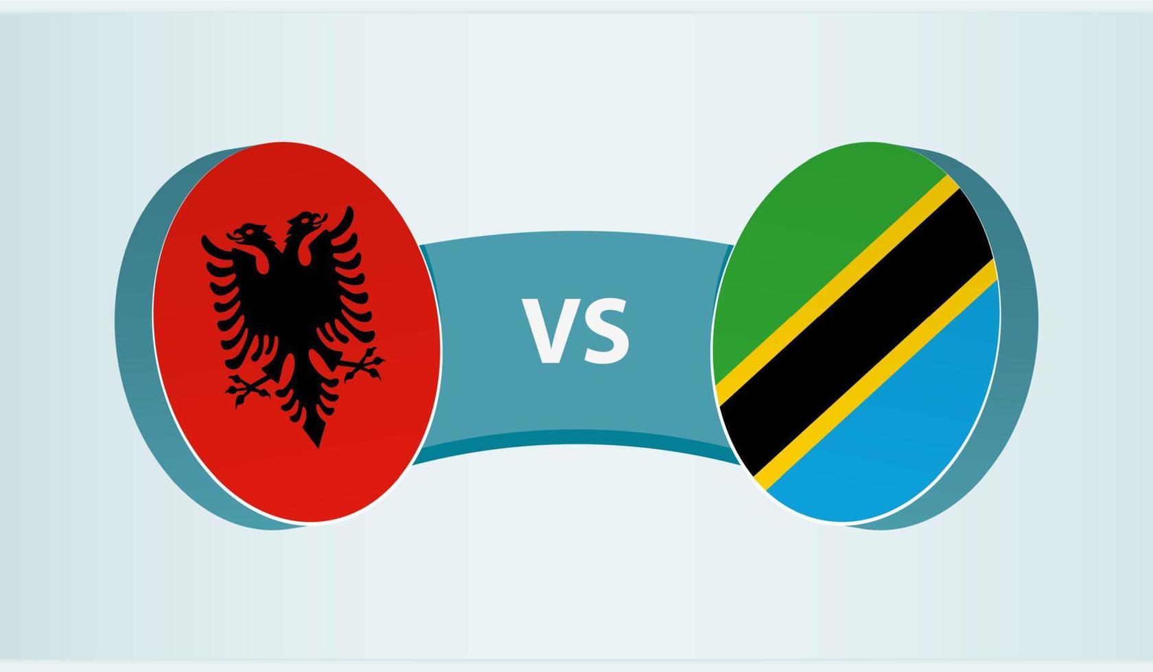 Albânia versus Tanzânia, equipe Esportes concorrência conceito. vetor