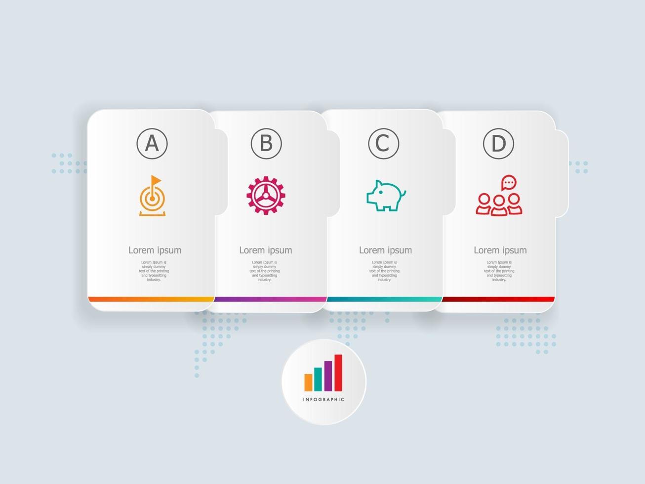 modelo de elemento de infográficos de linha do tempo horizontal com ícones de negócios vetor