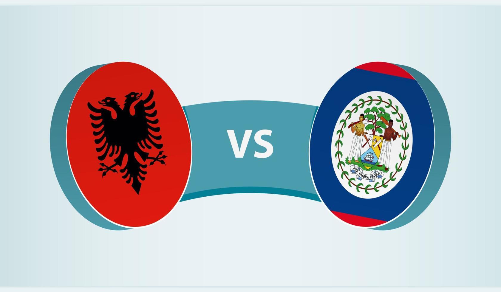 Albânia versus belize, equipe Esportes concorrência conceito. vetor