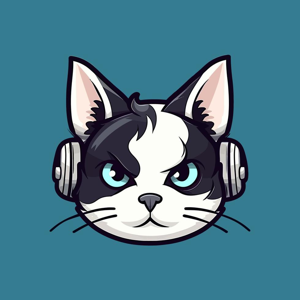 uma logotipo do uma gatos cabeça, projetado dentro esports ilustração estilo vetor