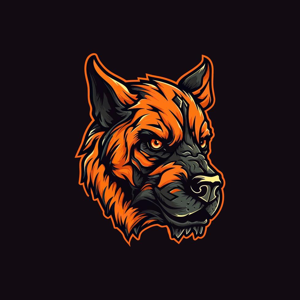 uma logotipo do uma zumbi cachorro cabeça, projetado dentro esports ilustração estilo vetor