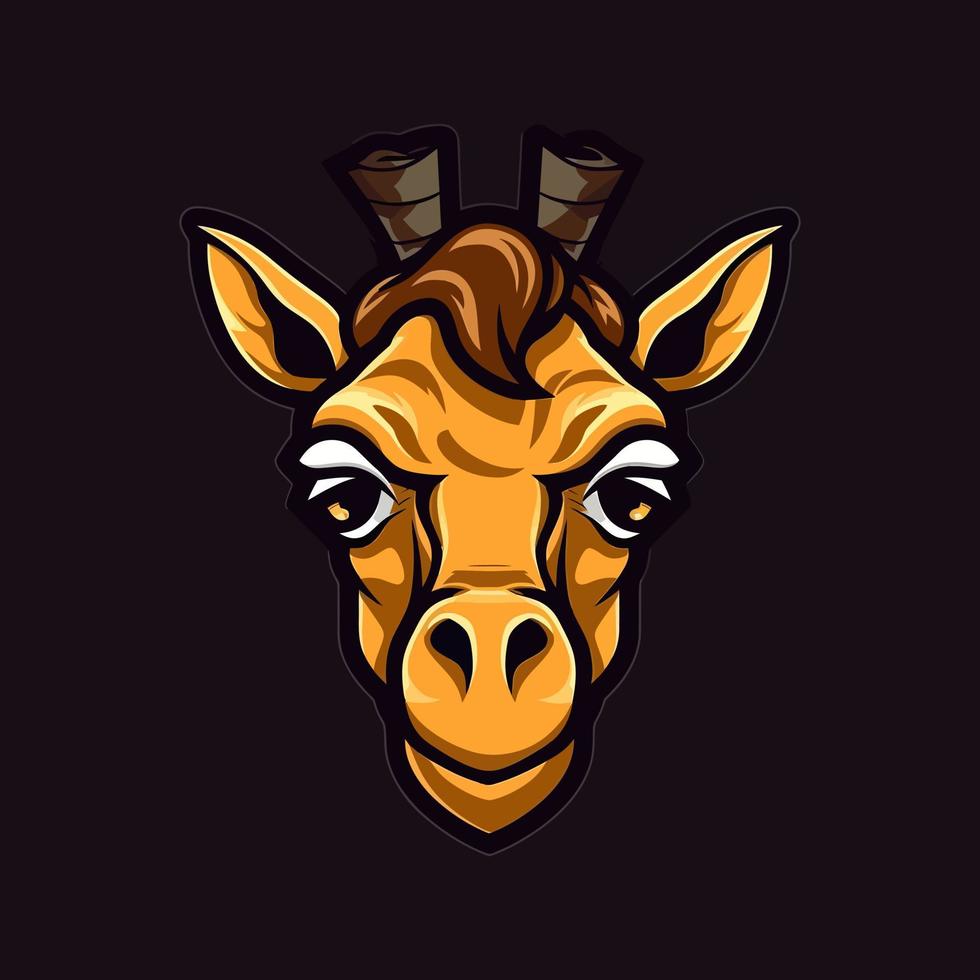 uma logotipo do uma girafa cabeça, projetado dentro esports ilustração estilo vetor