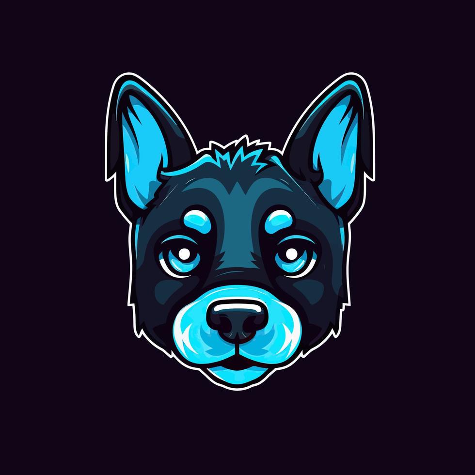 uma logotipo do uma cachorro cabeça, projetado dentro esports ilustração estilo vetor