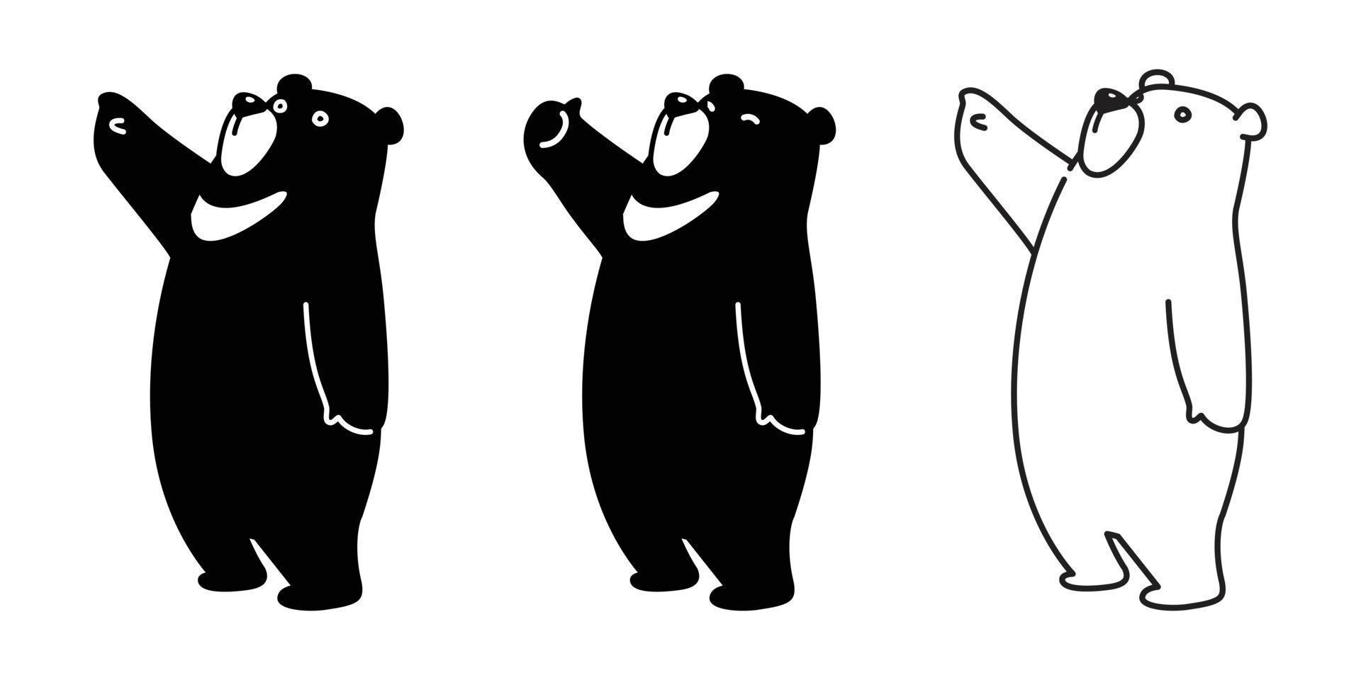 Urso vetor polar Urso panda logotipo ícone Urso de pelúcia ilustração desenho animado rabisco