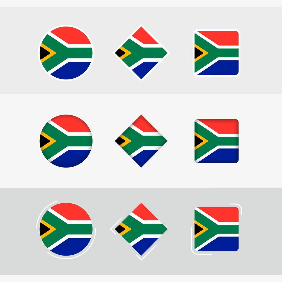sul África bandeira ícones definir, vetor bandeira do sul África.