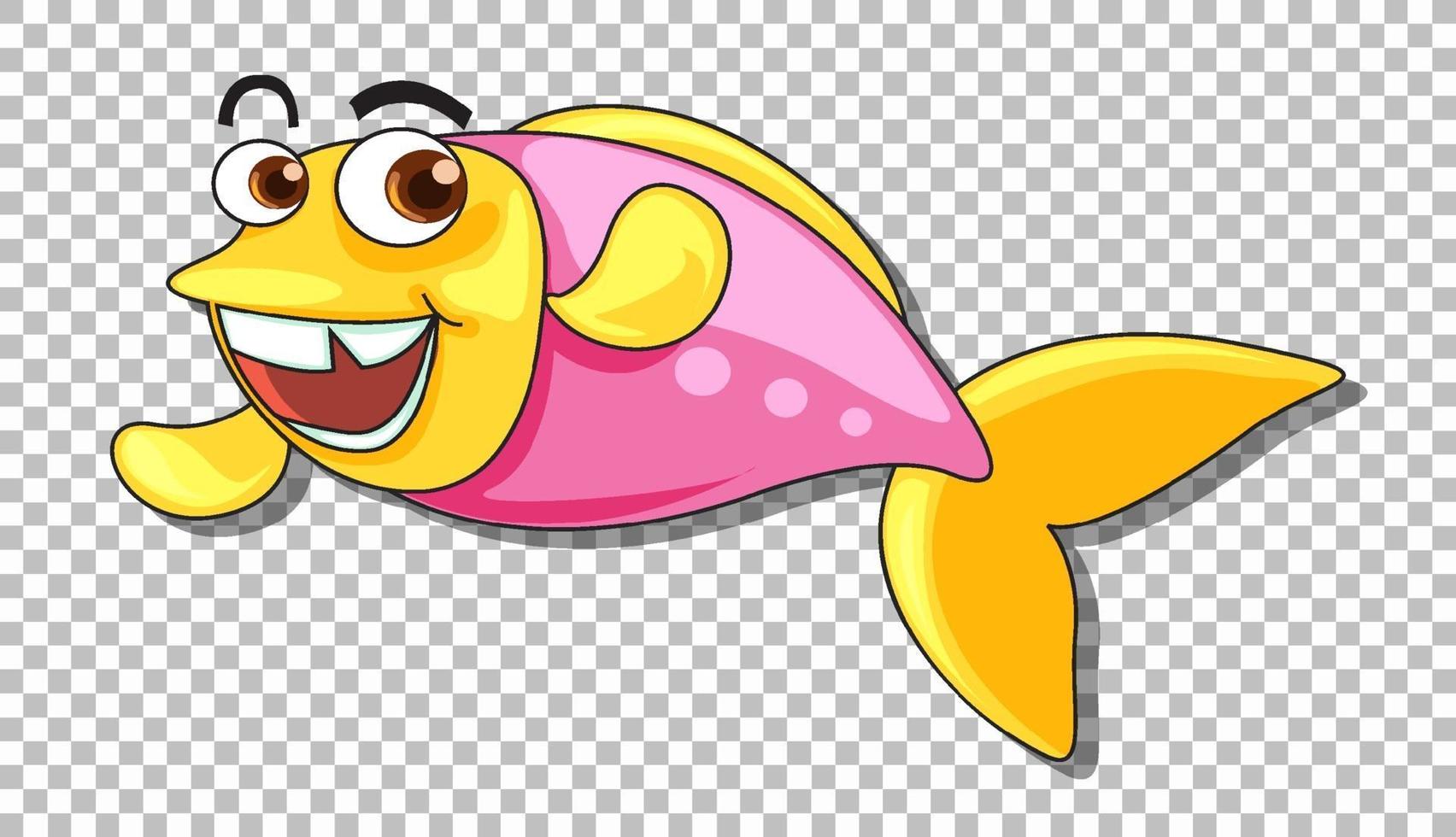 um personagem de desenho animado de peixe isolado vetor