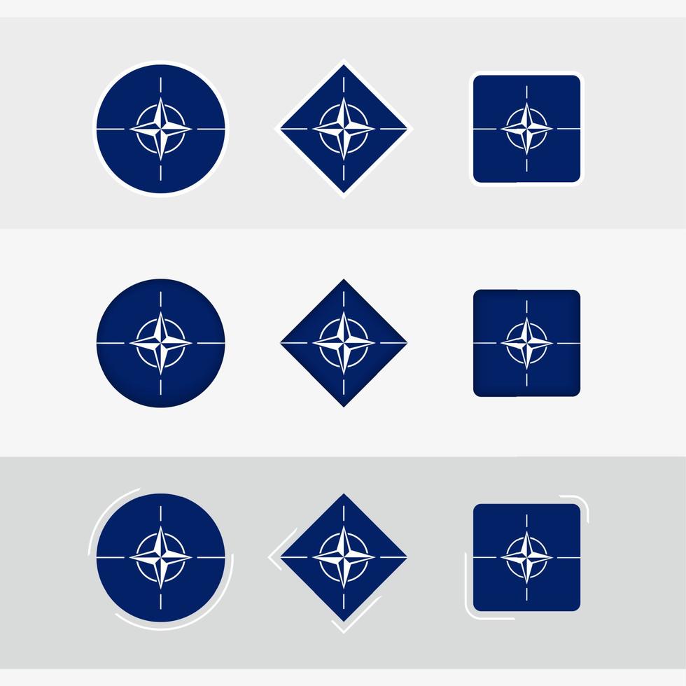 NATO bandeira ícones definir, vetor bandeira do nato.