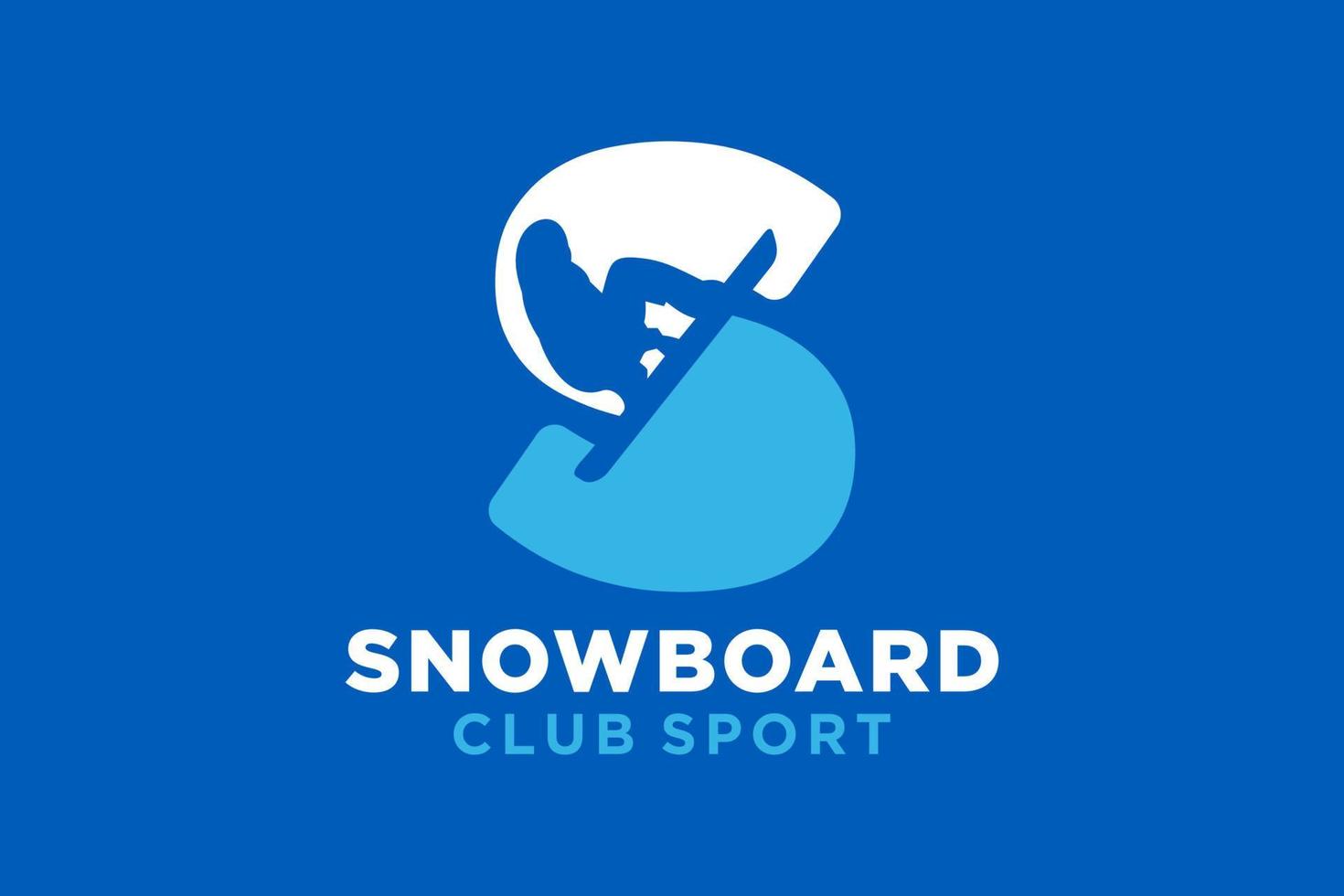 vetor iniciais carta s com snowboard criativo geométrico moderno logotipo Projeto.