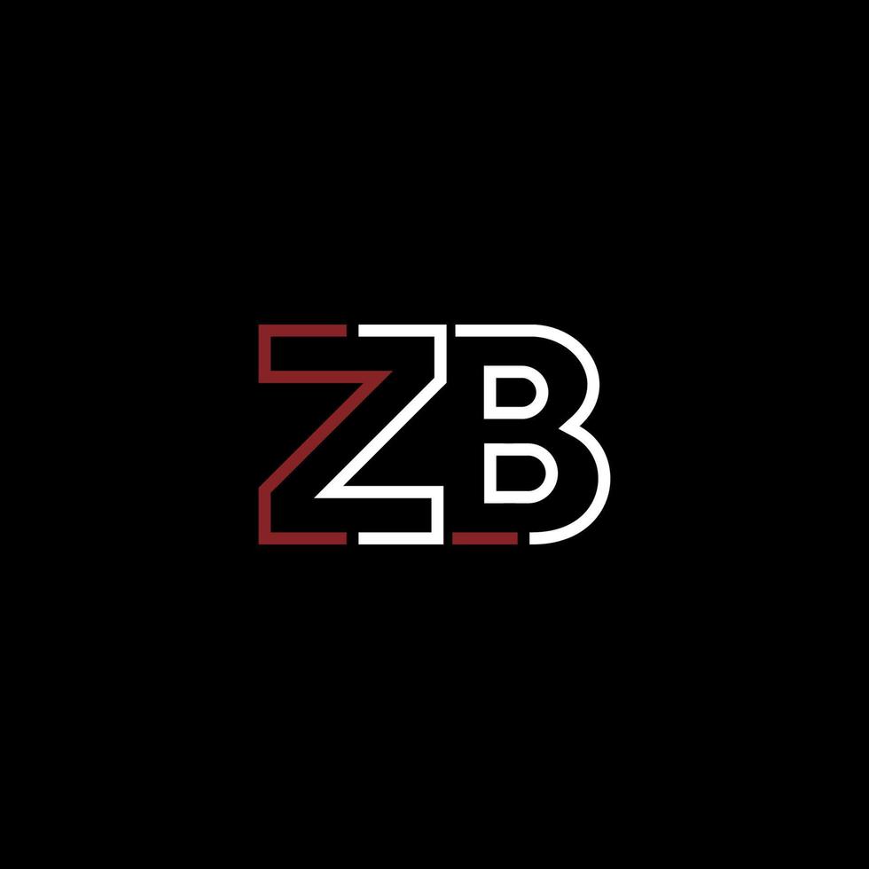abstrato carta zb logotipo Projeto com linha conexão para tecnologia e digital o negócio empresa. vetor