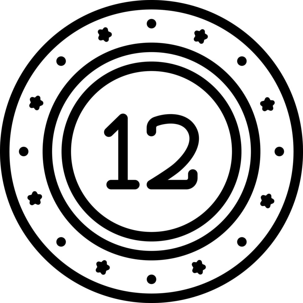 ícone de linha para doze vetor