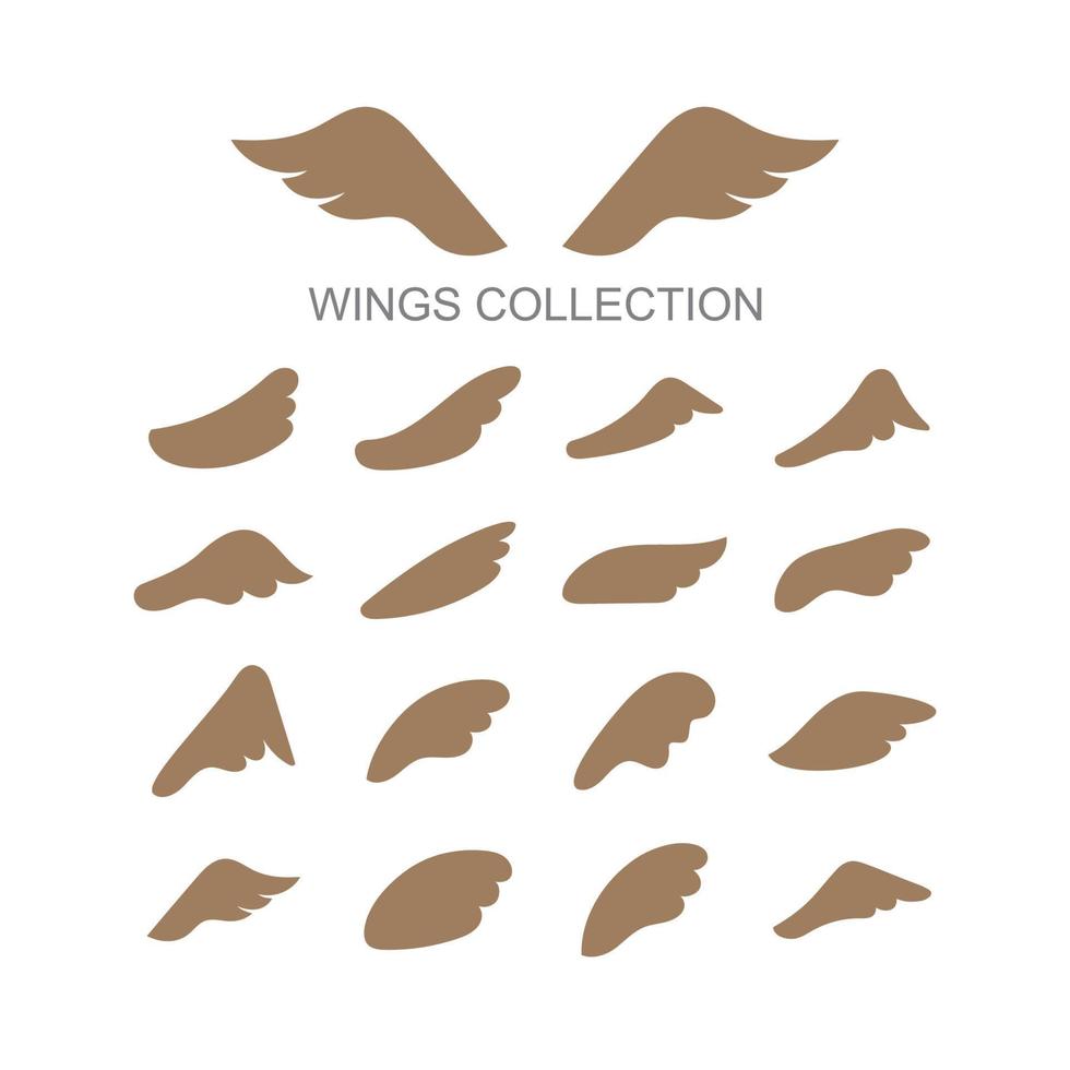 conjunto do asas ícones, asas Distintivos, coleção asas Distintivos, vetor ilustração.