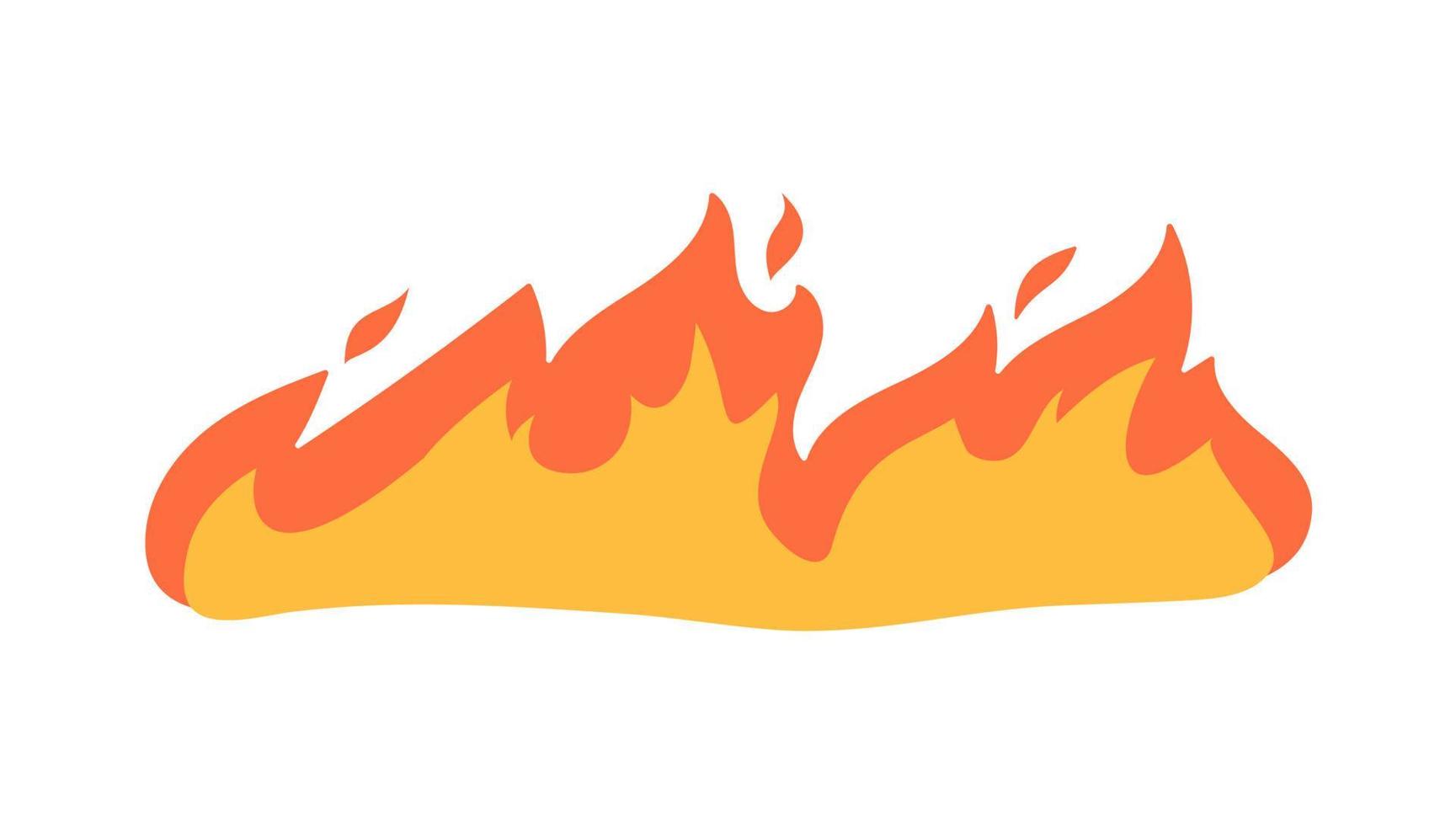 desenho animado fogo efeito. uma amarelo fogueira queimaduras para aquecer. vetor