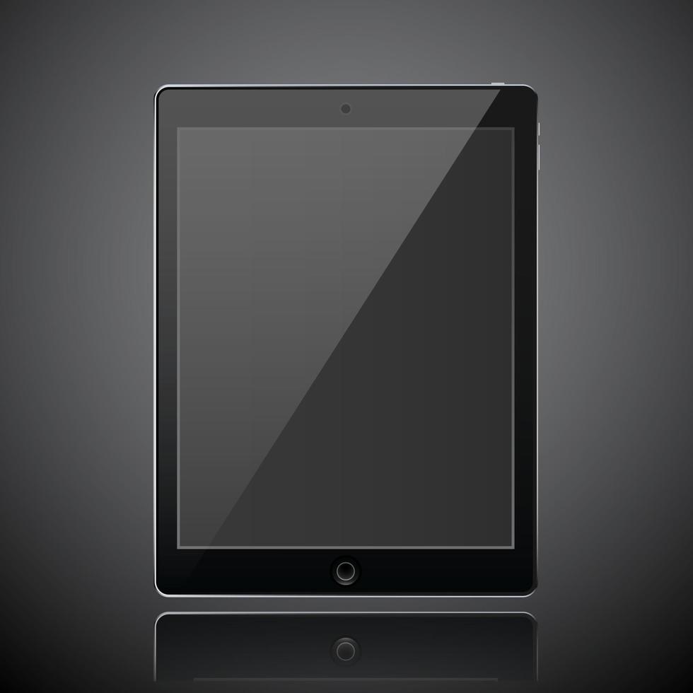 reflexo preto do tablet vetor