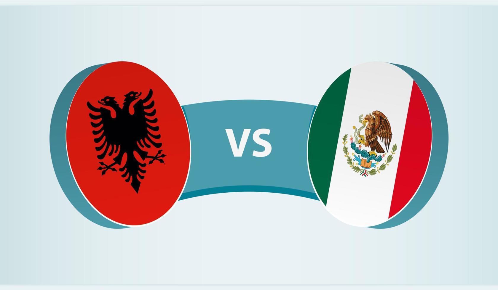 Albânia versus México, equipe Esportes concorrência conceito. vetor