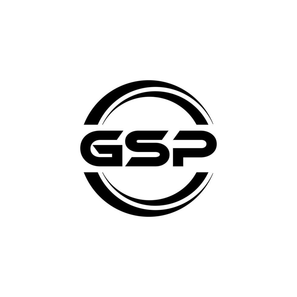 design de logotipo de carta gsp na ilustração. logotipo vetorial, desenhos de caligrafia para logotipo, pôster, convite, etc. vetor