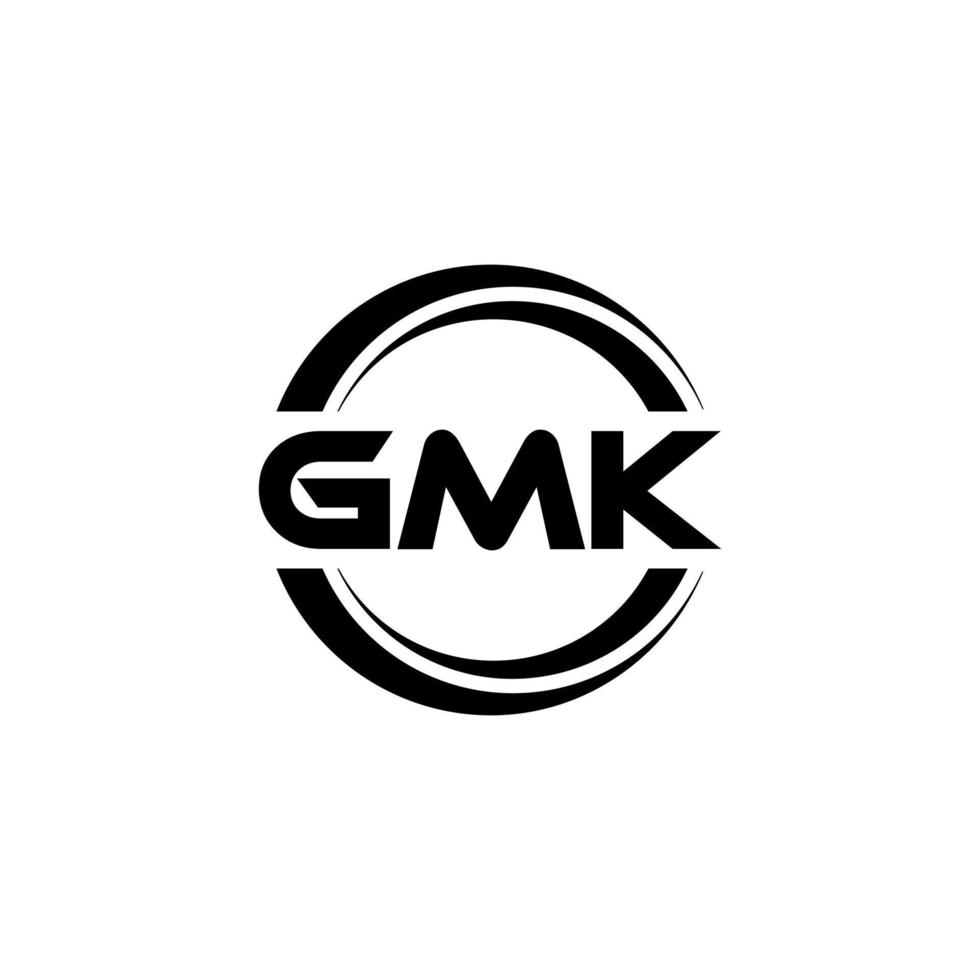 design de logotipo de carta gmk na ilustração. logotipo vetorial, desenhos de caligrafia para logotipo, pôster, convite, etc. vetor